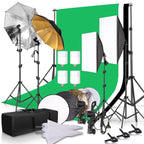 Kit Estúdio Fotográfico Profissional 2.6x3m: Softbox, Suporte de Fundo e Tripés Reforçados