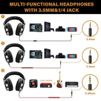 Fone OneOdio Over-Ear Profissional DJ Monitoramento Música e Games com Fio