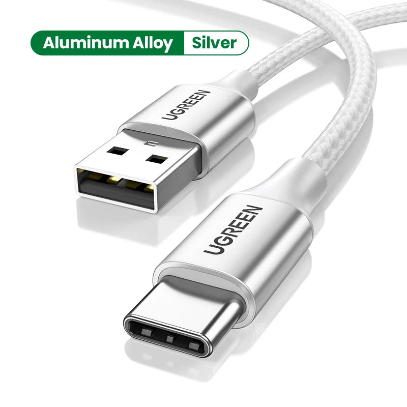 Cabo USB-C Ugreen 3A Carregamento Rápido p/ iPhone 16 17 Samsung S25 S24 Xiaomi