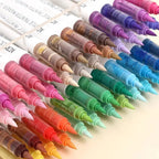 Conjunto 9 Canetas Acrílicas Languo M720 – Pintura Fluida + Pincéis Super Resistentes