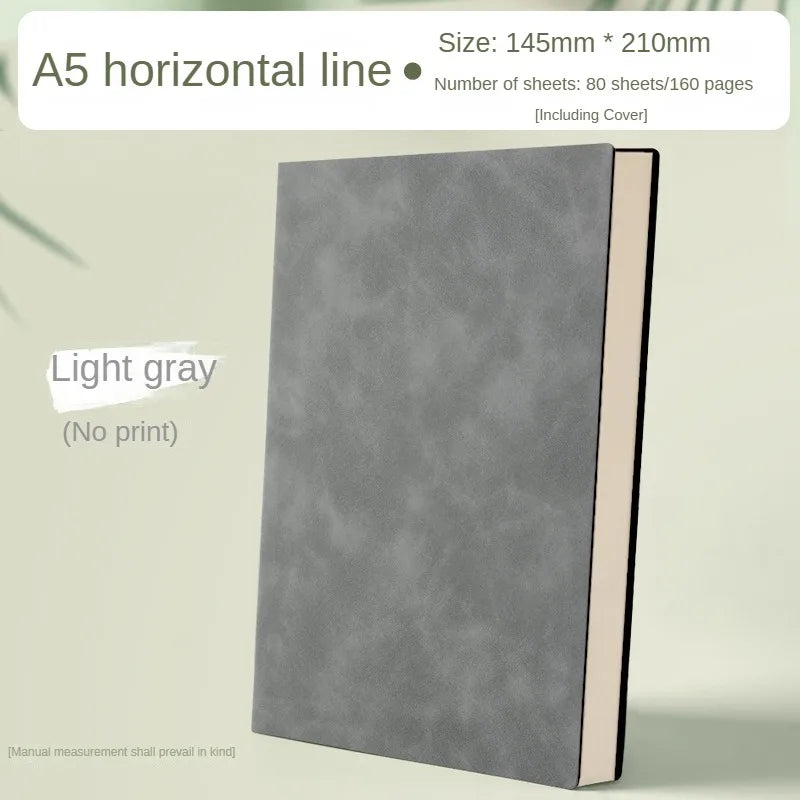 A5 livro de couro sensação de pele moda bloco de notas diário aprendizagem caderno atacado cadernos de escritório de negócios e diários livro de notas