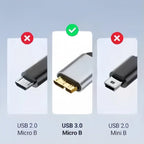 Cabo USB-C para Micro B 3.0 5Gbps – Alta Velocidade + Super Durável