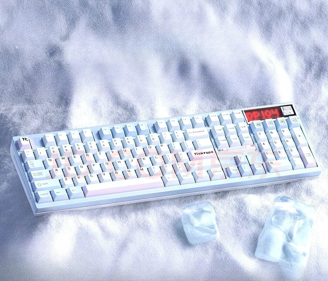 Teclado Custom TickType DP104: Estrutura Gasket, Switch Hot-Swap e RGB - Alumínio