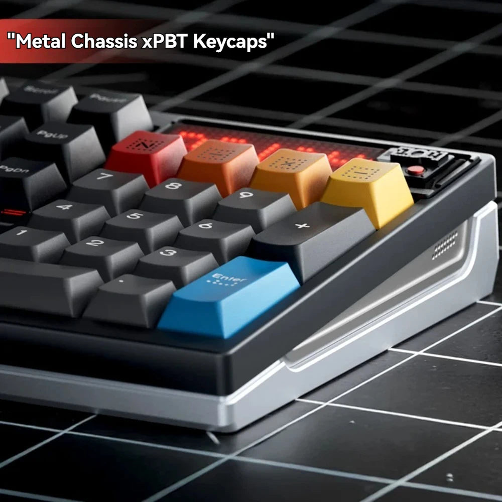 Teclado Custom TickType DP104: Estrutura Gasket, Switch Hot-Swap e RGB - Alumínio