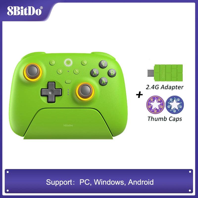 Controlador de joystick TMR sem fio 8BitDo Ultimate 2 com base de carregamento para PC, Windows 10, 11, Android