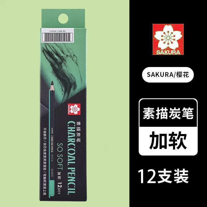 Lápis de carvão japonês sakura macio/duro/médio lápis de esboço anti-quebra extra super macio lápis de esboço profissional
