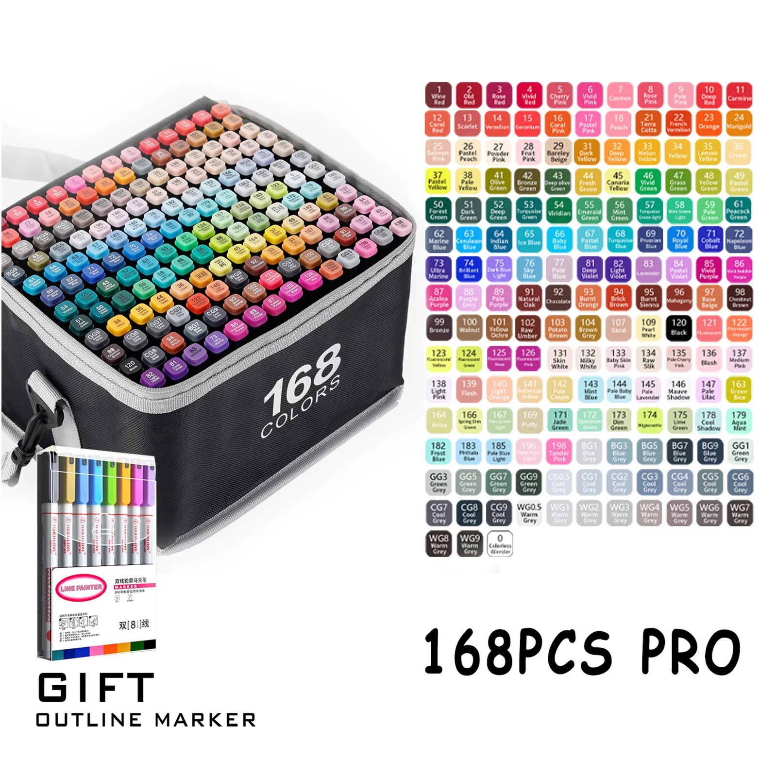 24/36/48/60/80/120/168 cores ponta dupla canetas marcadoras de arte permanente para desenho pintura esboçar quadrinhos design material escolar