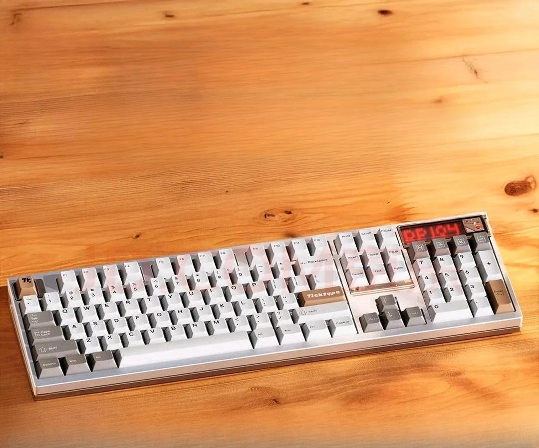 Teclado Custom TickType DP104: Estrutura Gasket, Switch Hot-Swap e RGB - Alumínio