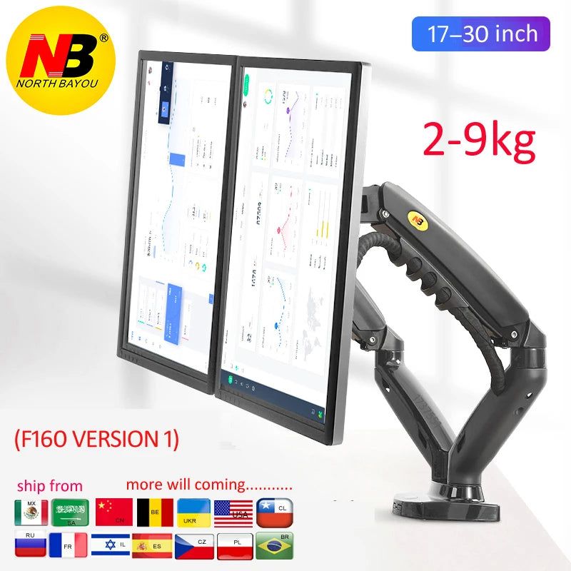 Braço Duplo NB F160 Profissional: Ajuste de Altura e Giro 360° - Suporta até 18kg