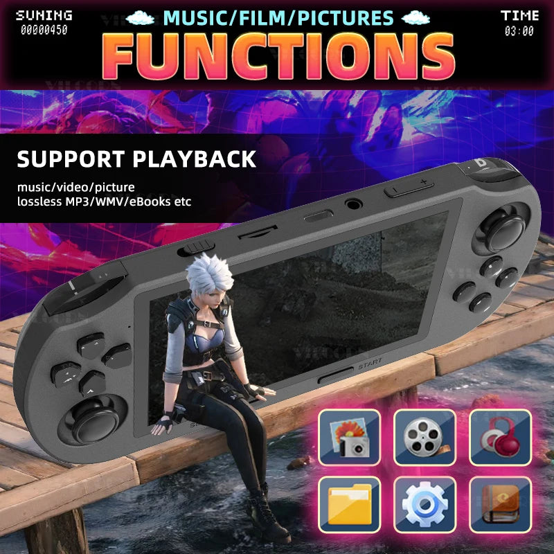 Novo sf3000 portátil console de jogo portátil bolso jogador de videogame 20000 jogos para ps1 sfc gameboy máquina presente para crianças