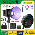 Luz de Vídeo Sokani X100 100W RGB Bi-Color: Alta Potência e Precisão p/ Estúdio