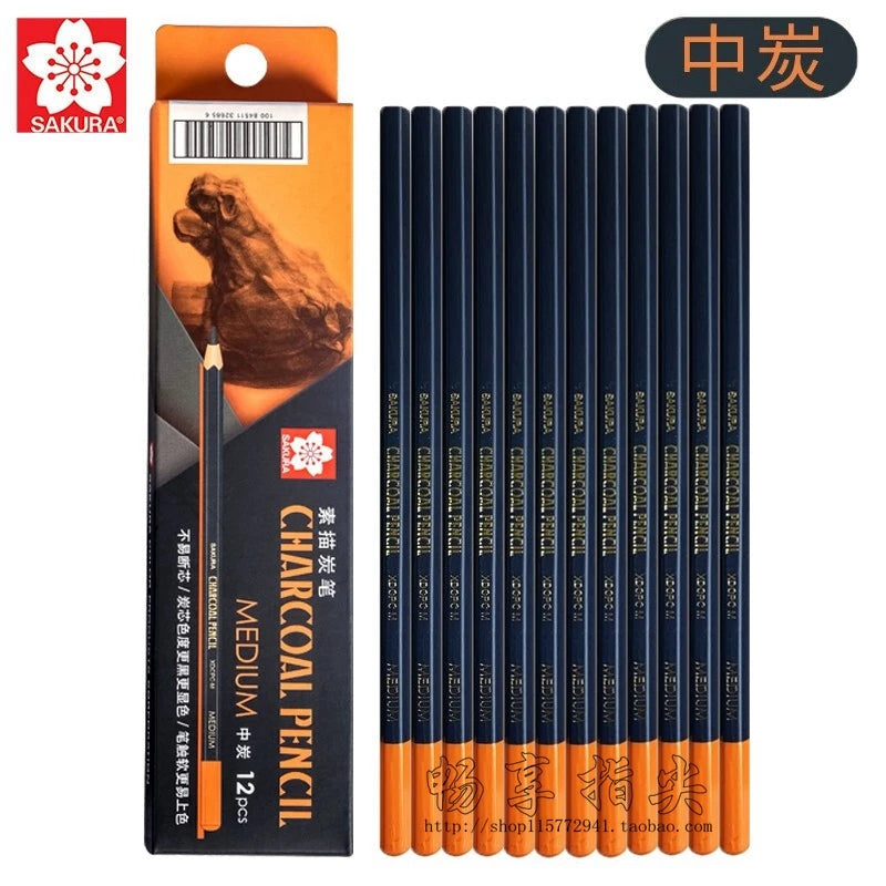 Lápis de carvão japonês sakura macio/duro/médio lápis de esboço anti-quebra extra super macio lápis de esboço profissional