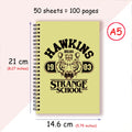Diário de caderno espiral A5 - Hawkins High School Indiana 1983 Impressão Capas de tigre - Decoração Futura Cheerleader Presentes