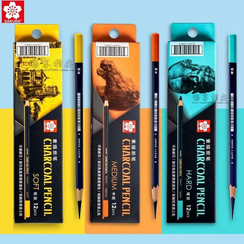 Lápis de carvão japonês sakura macio/duro/médio lápis de esboço anti-quebra extra super macio lápis de esboço profissional