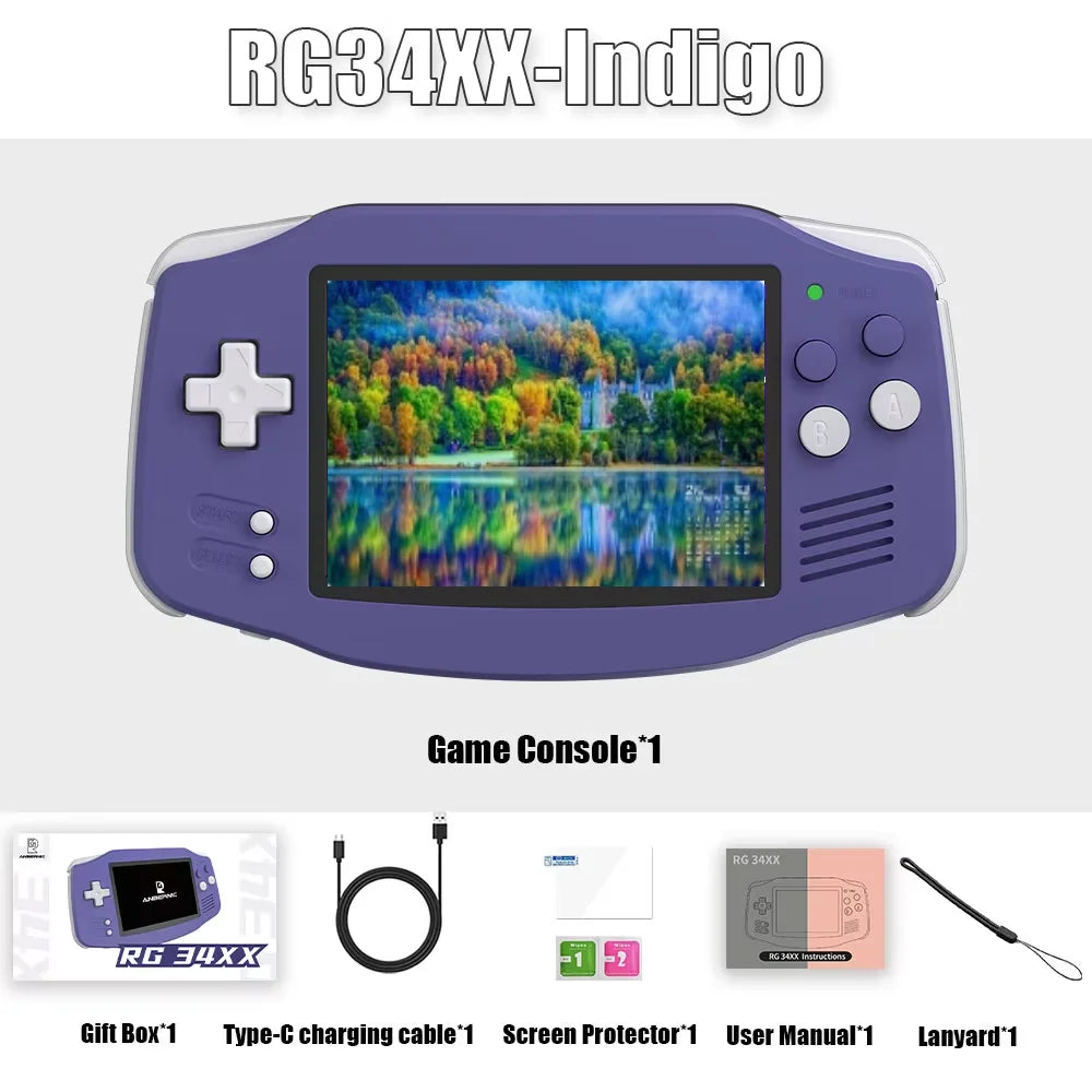 ANBERNIC RG34XX RG 34XX Console de jogos portátil Tela IPS de 3,4 polegadas Lettori de videogame Linux Sistema de 64 bits 32G HD TV 5G WiFi PSP