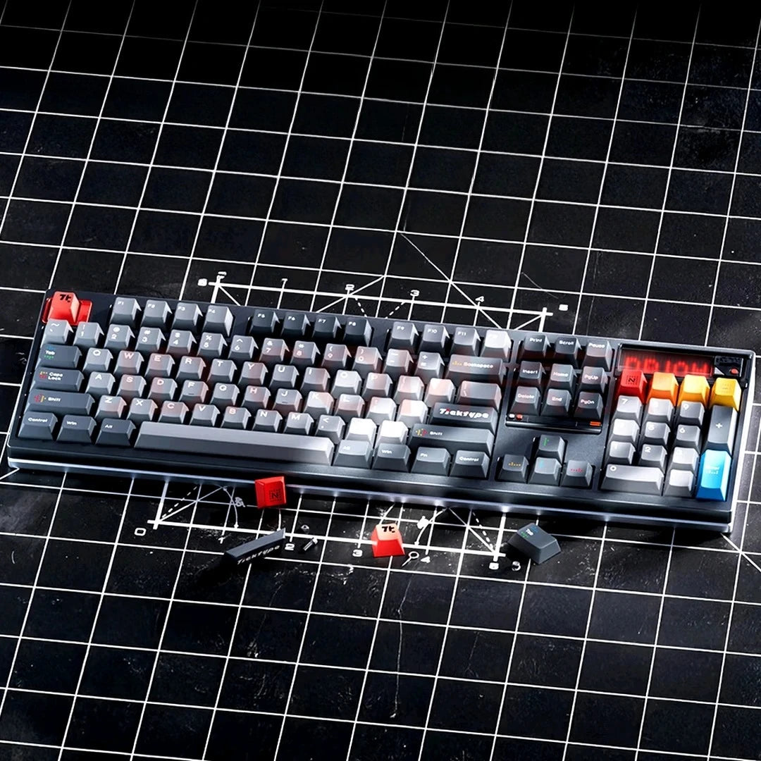 Teclado Custom TickType DP104: Estrutura Gasket, Switch Hot-Swap e RGB - Alumínio