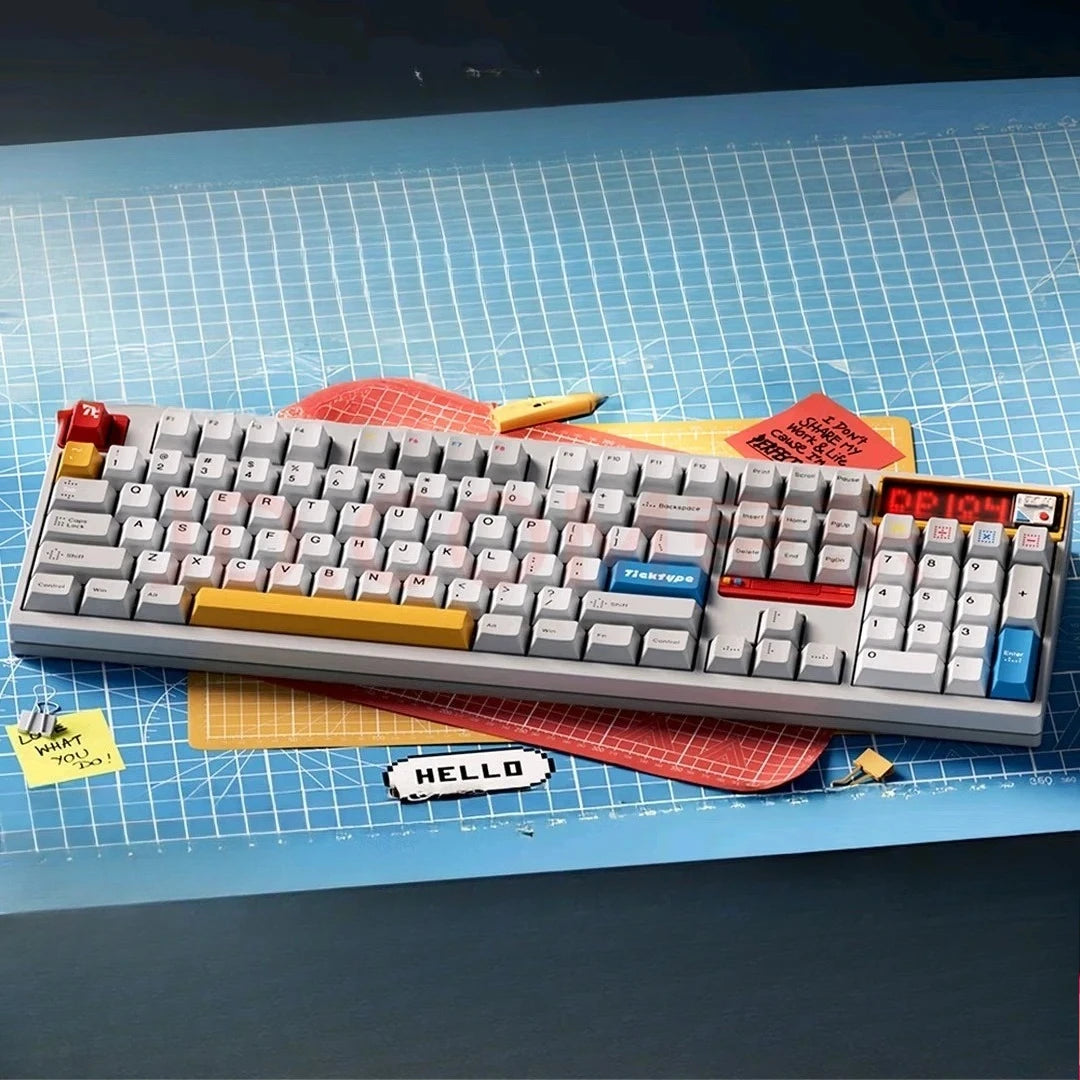 Teclado Custom TickType DP104: Estrutura Gasket, Switch Hot-Swap e RGB - Alumínio