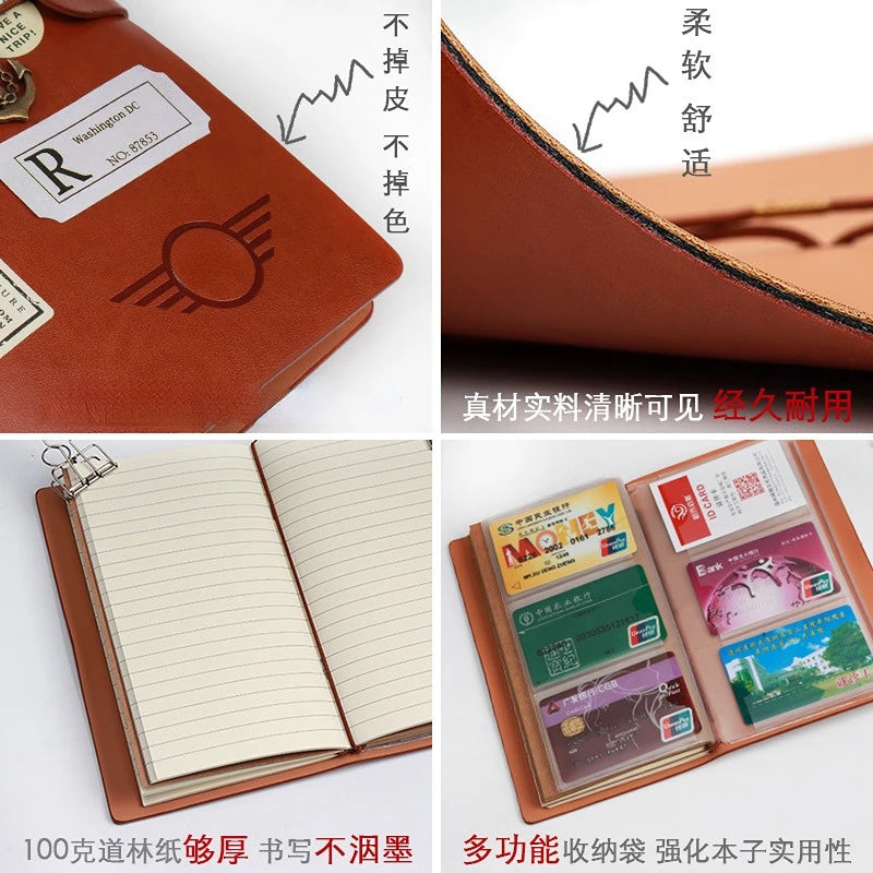 Caderno de bandagem para viagens, caderno retro, manual criativo, diário portátil, Coréia, A6