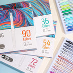 Languo 36/54/72/90 cores pintura acrílica gel canetas retrátil 0.7mm ponta manual caneta para estudante pintura graffiti escrita