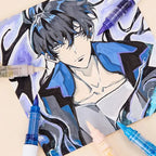 Conjunto 9 Canetas Acrílicas Languo M720 – Pintura Fluida + Pincéis Super Resistentes