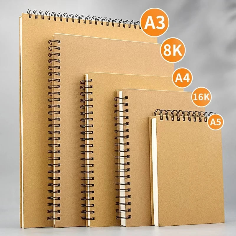 A3/a4/a5/8k/16k sketchbook papel grosso 160 gsm caderno para pintura diy prática criativa desenho arte material escolar