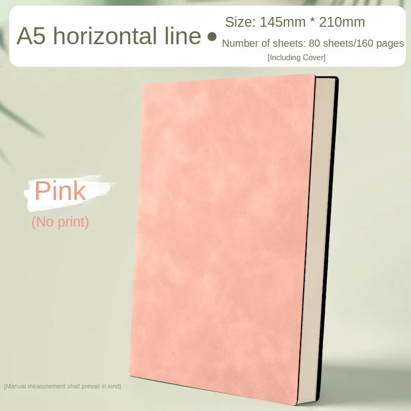 A5 livro de couro sensação de pele moda bloco de notas diário aprendizagem caderno atacado cadernos de escritório de negócios e diários livro de notas