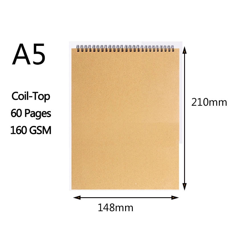 A3/a4/a5/8k/16k sketchbook papel grosso 160 gsm caderno para pintura diy prática criativa desenho arte material escolar