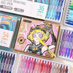 Languo 36/54/72/90 cores pintura acrílica gel canetas retrátil 0.7mm ponta manual caneta para estudante pintura graffiti escrita