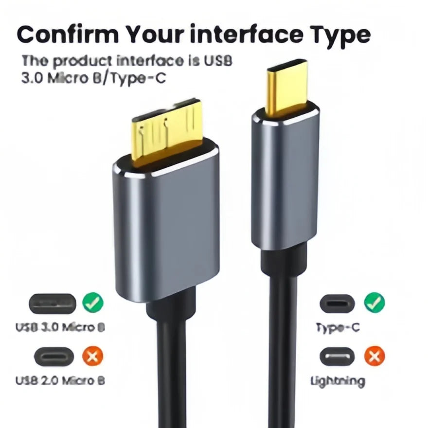 Cabo USB-C para Micro B 3.0 5Gbps – Alta Velocidade + Super Durável