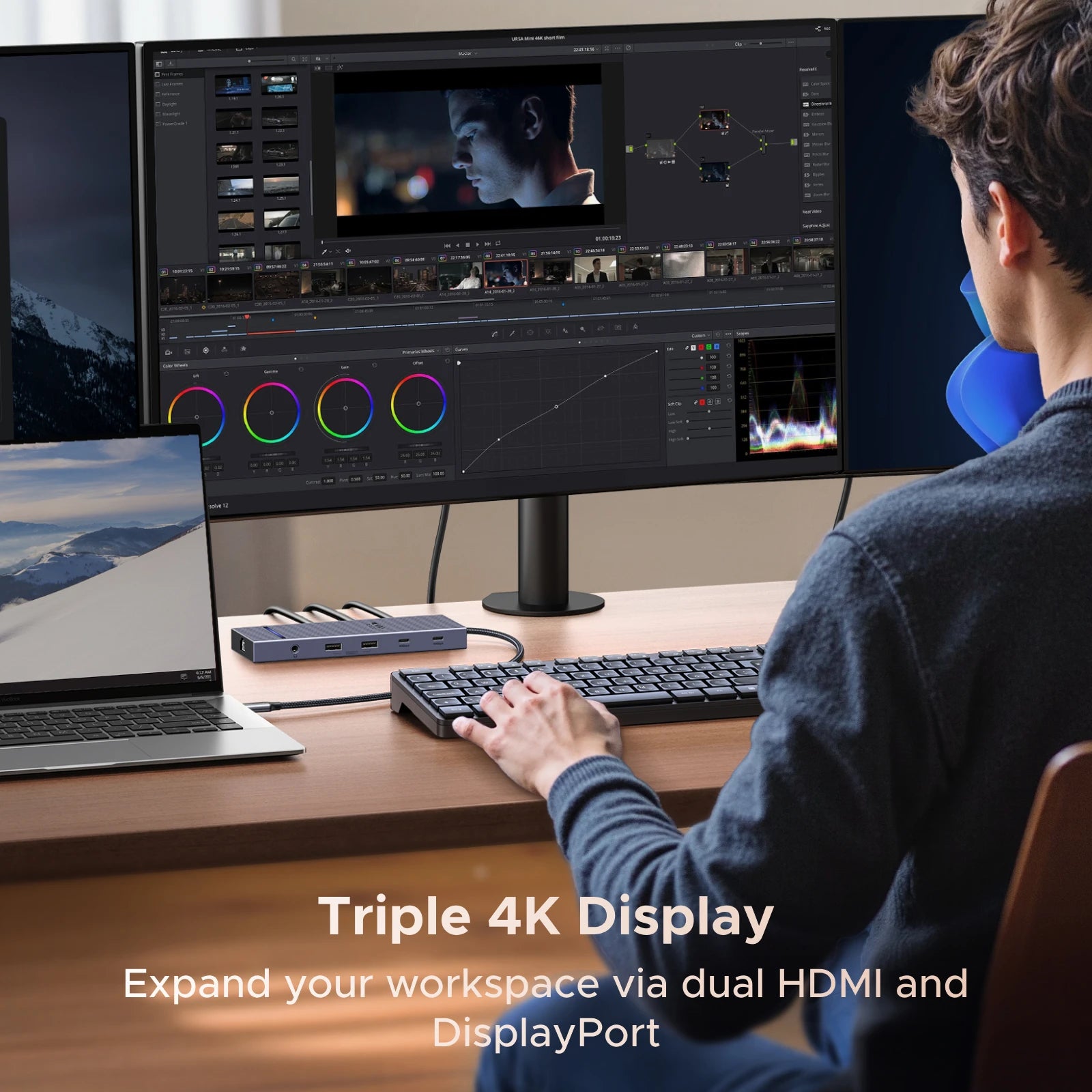 Dock Station UGREEN 4K 120Hz/60Hz: Hub USB 3.2 Gen2 10Gbps p/ Dell HP Lenovo