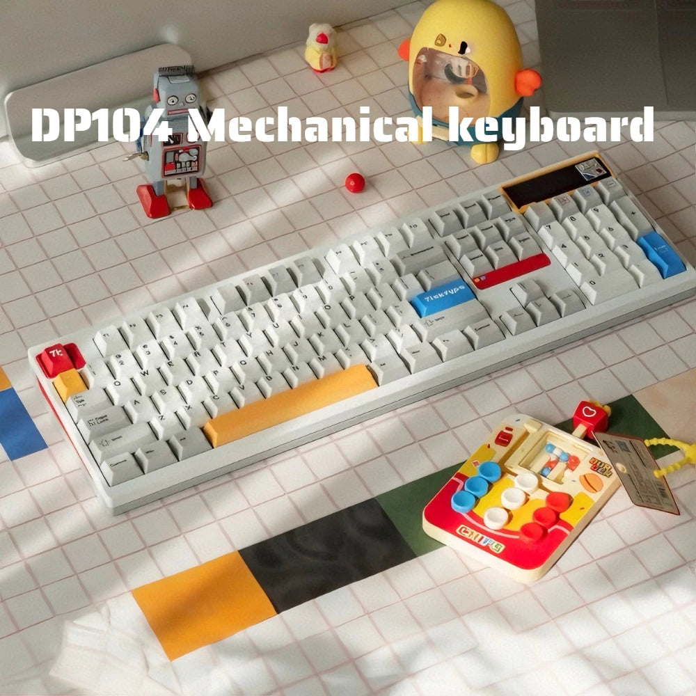 Teclado Custom TickType DP104: Estrutura Gasket, Switch Hot-Swap e RGB - Alumínio