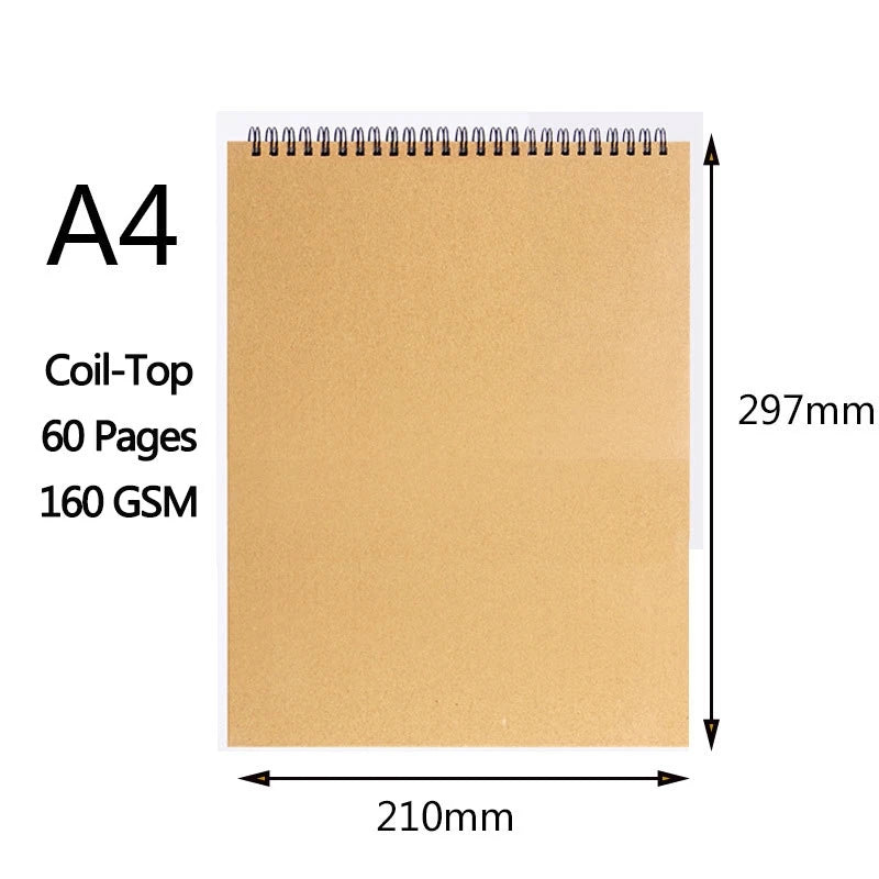 A3/a4/a5/8k/16k sketchbook papel grosso 160 gsm caderno para pintura diy prática criativa desenho arte material escolar