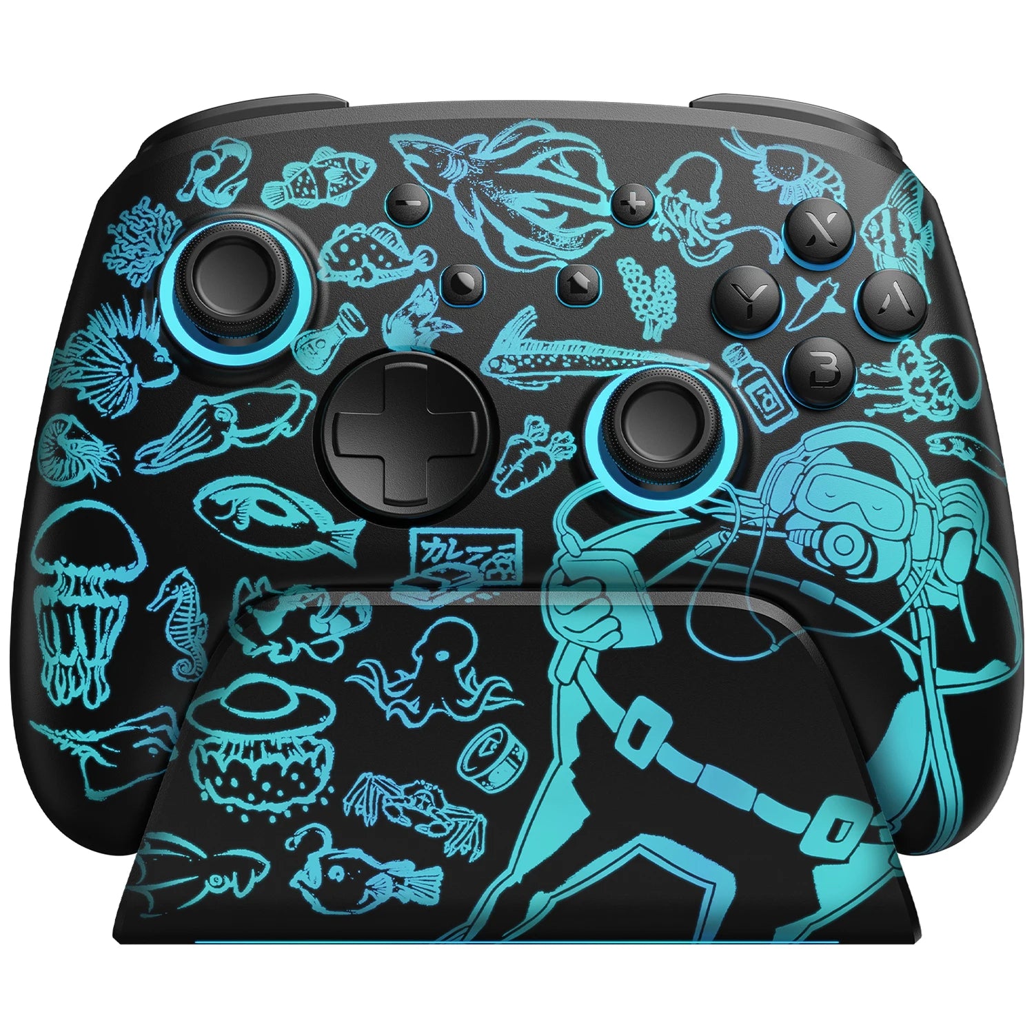 Controle Funlab Pro p/ Nintendo Switch OLED/Lite - Hall Effect com Base de Carga e LED