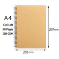 A3/a4/a5/8k/16k sketchbook papel grosso 160 gsm caderno para pintura diy prática criativa desenho arte material escolar