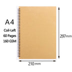 A3/a4/a5/8k/16k sketchbook papel grosso 160 gsm caderno para pintura diy prática criativa desenho arte material escolar
