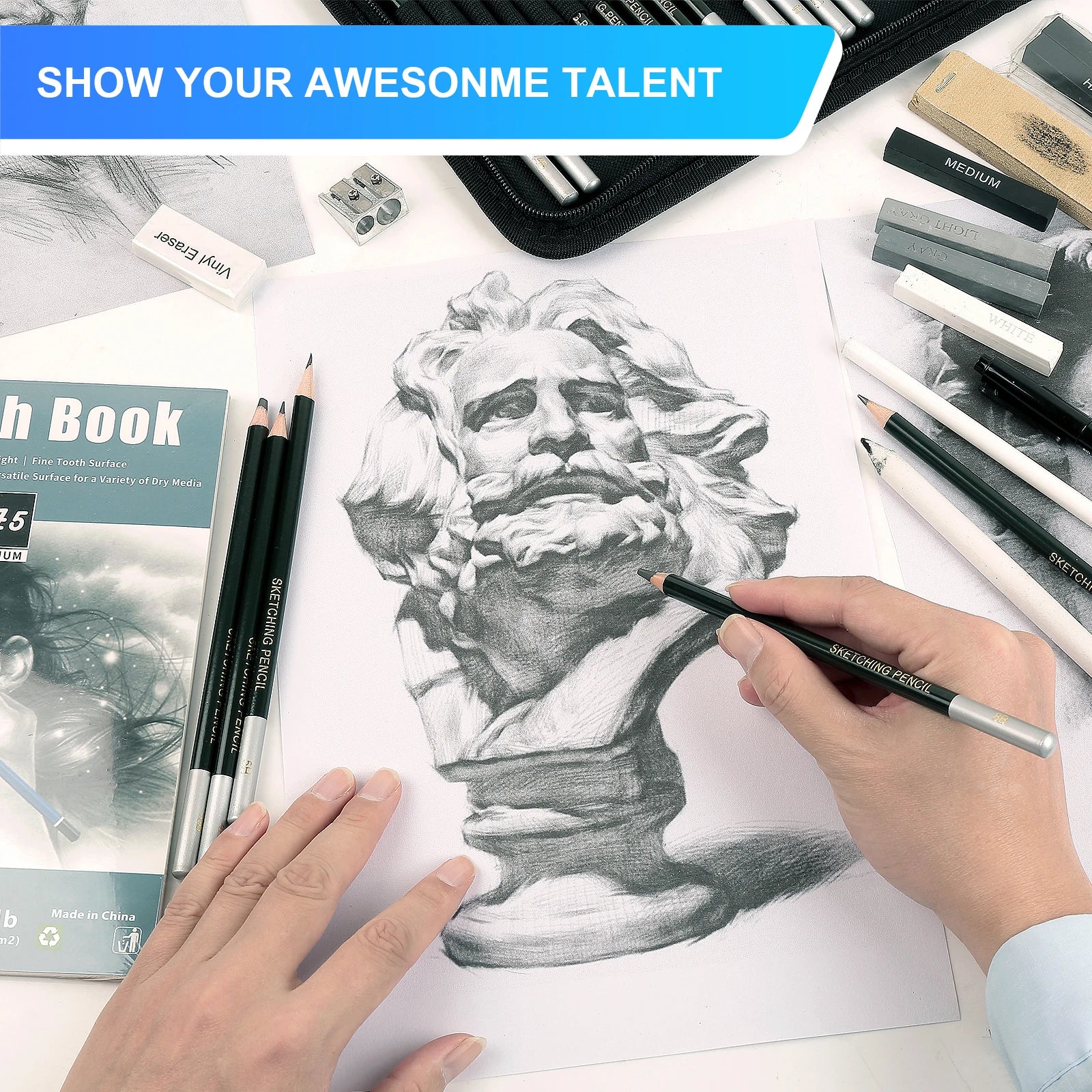 12/20/25/54/70 pçs desenho esboçar conjunto de colorir lápis de desenho & kit de ferramentas de arte profissional conjunto de suprimentos de arte