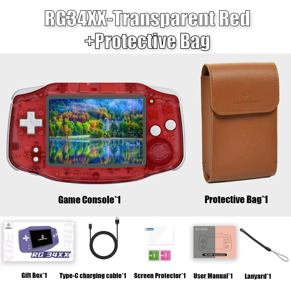 ANBERNIC RG34XX RG 34XX Console de jogos portátil Tela IPS de 3,4 polegadas Lettori de videogame Linux Sistema de 64 bits 32G HD TV 5G WiFi PSP